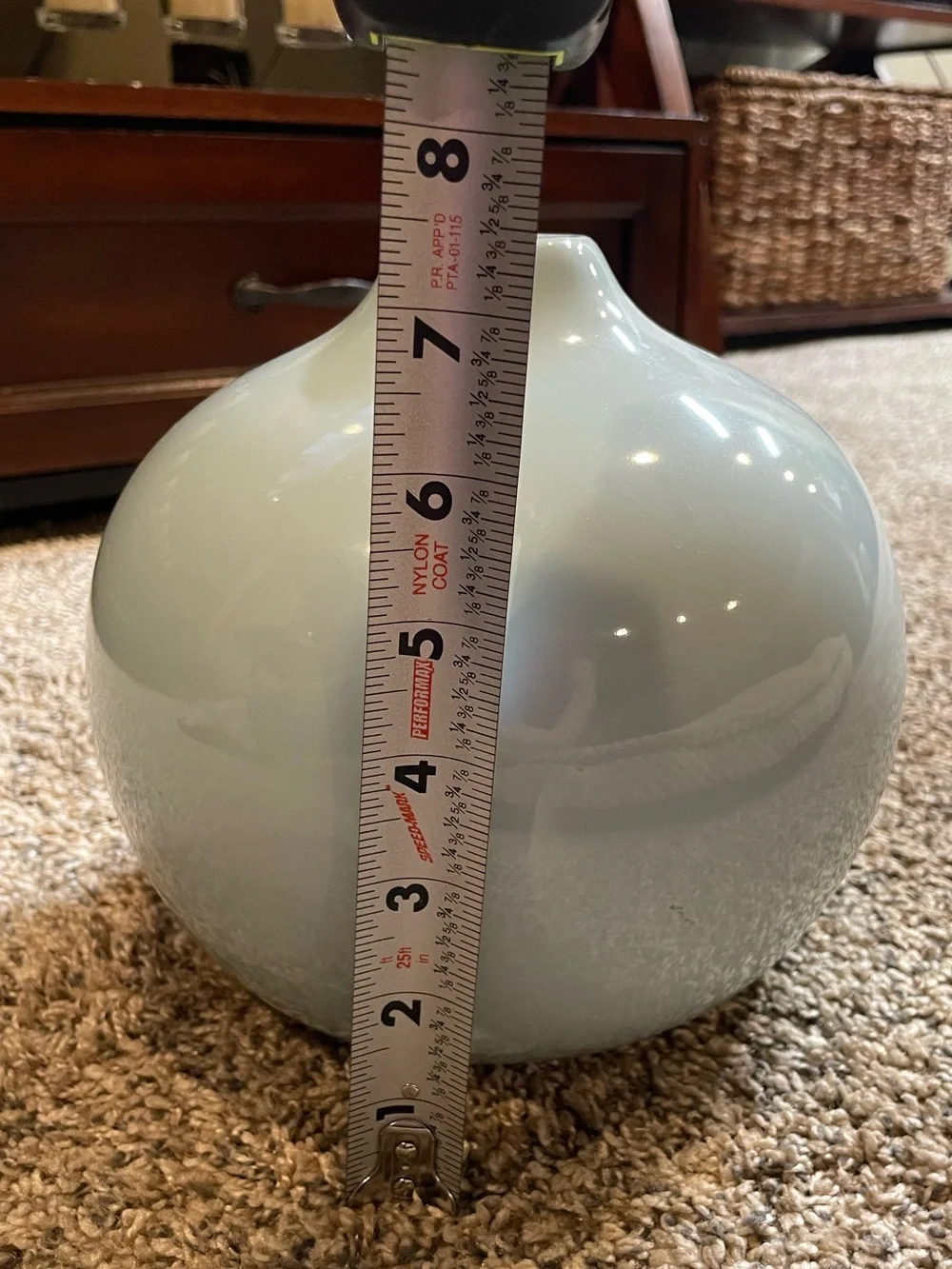 Light Blue Round Ceramic Vase